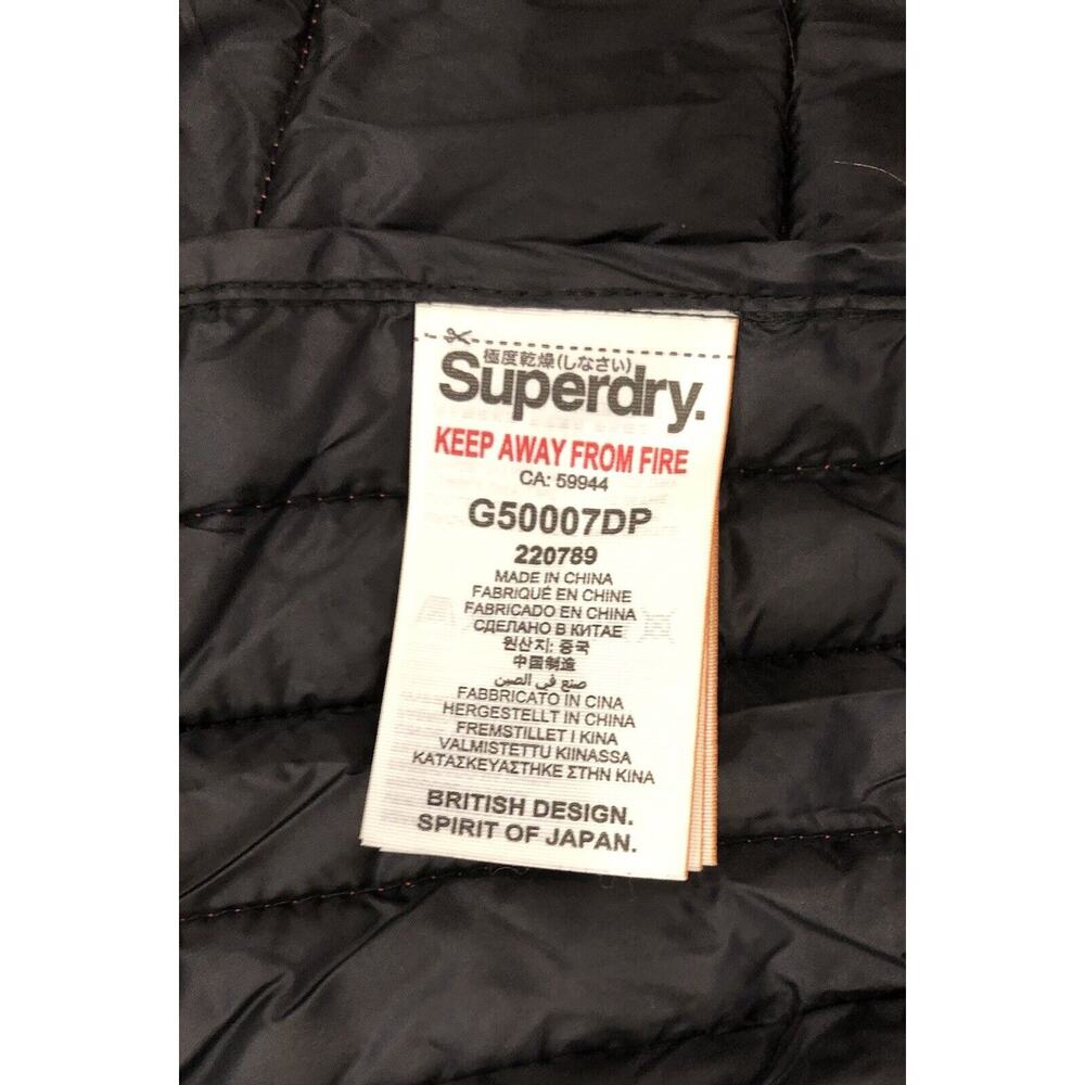 SUPERDRY Japanese Puffer Womens Vest Gilet Hooded Size S/M Red W Shiny Finish - Picture 6 of 11